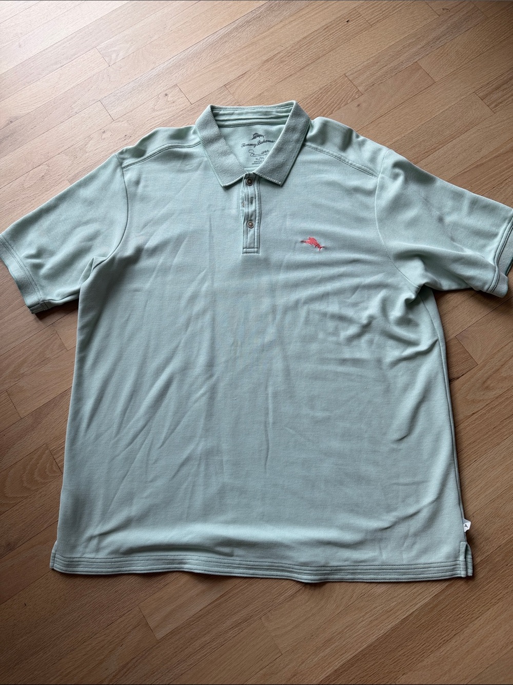 Tommy Bahama Light Green Polo with Coral Fish Logo